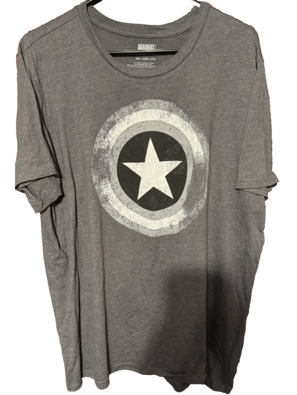Captain America Marvel Avengers T-Shirt Men's Sz 2XL Gray